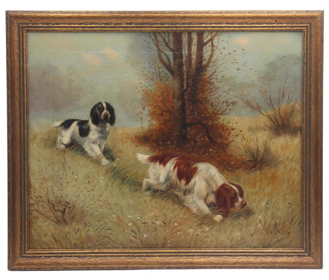 Eugene Petit, Oil on Canvas, Setters in Landscape (1 of 4)