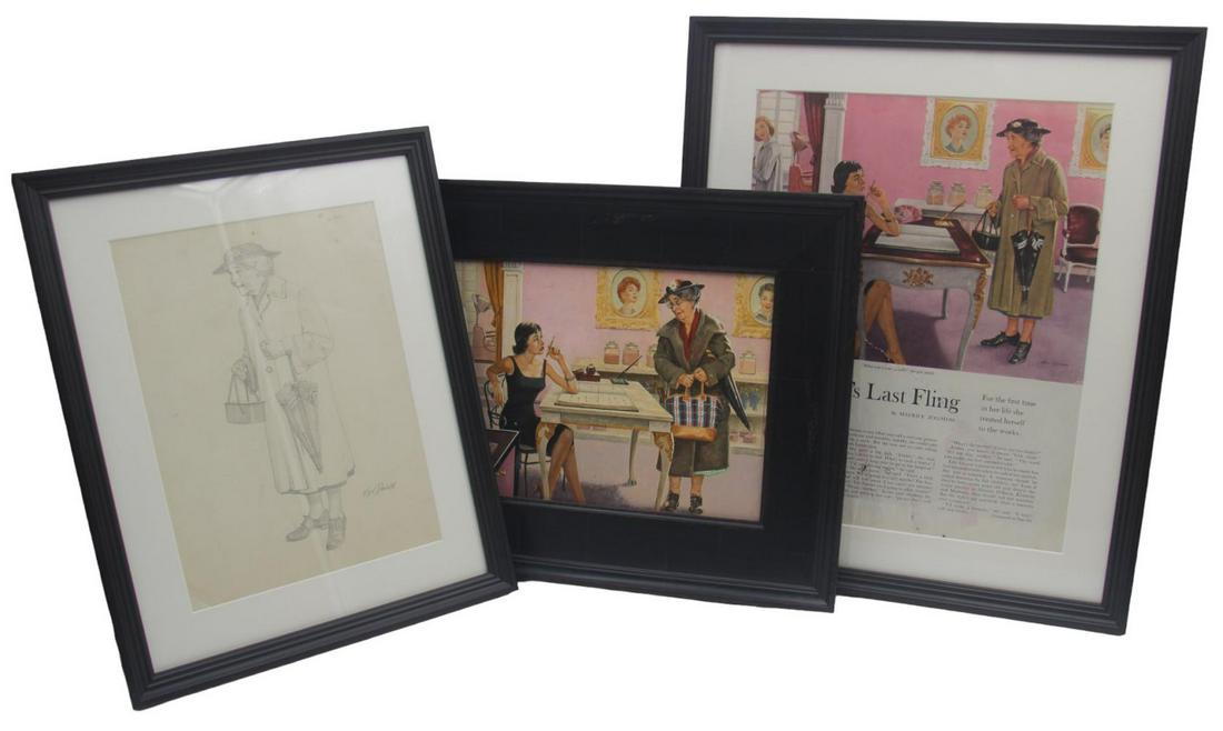 Ken Davies, Saturday Evening Post Prelim Painting (1 of 6)