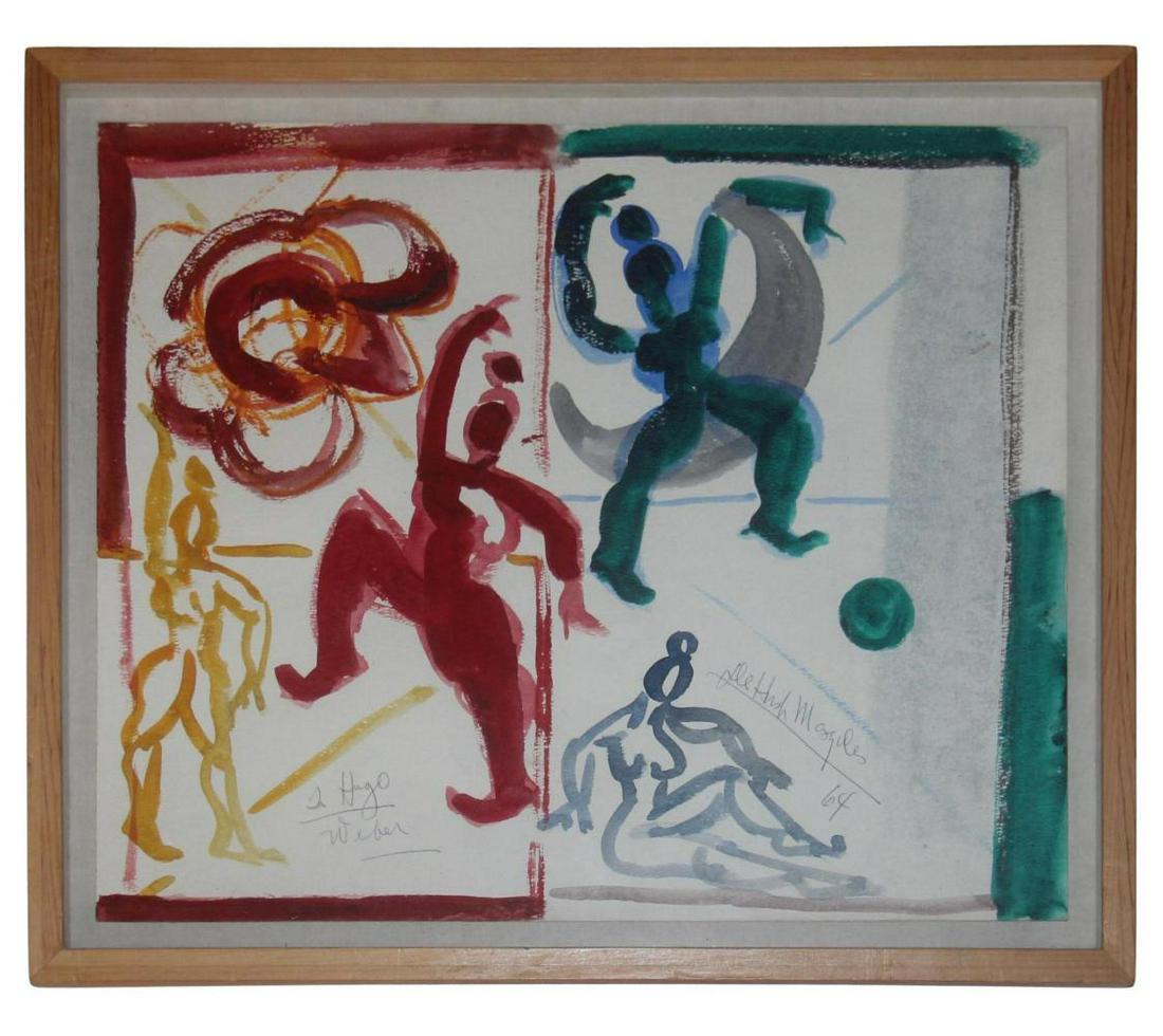 De Hirsch Margules, Abstract Oil on Paper (1 of 4)