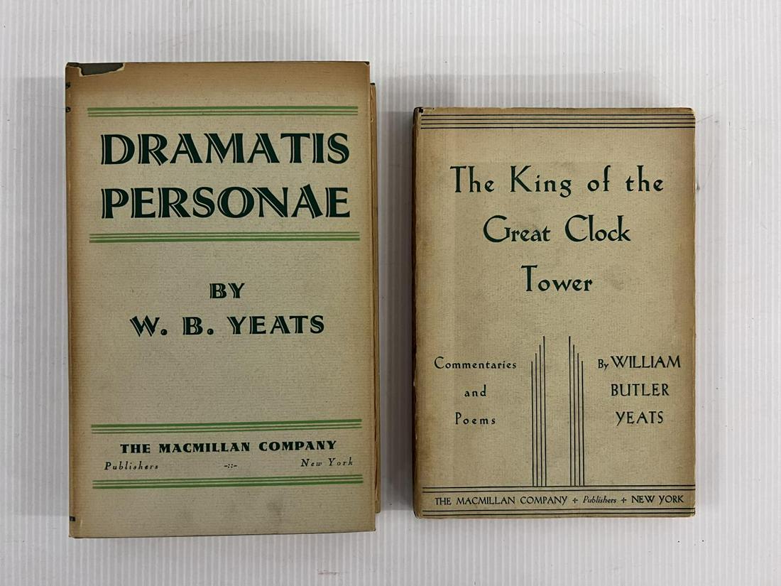 William Butler Yeats. Lot of Two 1sts in DJ's (1 of 2)