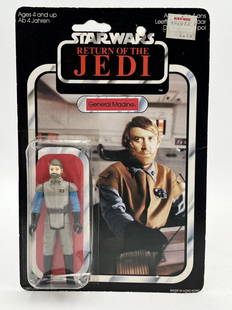 Star Wars ROTJ General Madine, MOC Palitoy 65 Back: Vintage, Mint on Card, Star Wars Return of the Jedi "General Madine" action figure by Kenner 1983. Comes on Palitoy 65 card back which features "Chewbacca Bandolier Strap" promotion on the bottom half