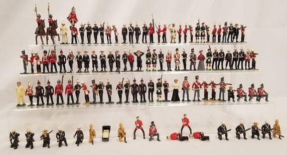 Modern Toy Soldier Lot: Approx. 108 figures from various makers including Marlborough, Steadfast, and others.