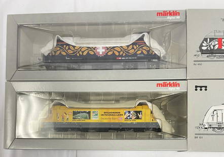 2 Marklin Digital HO Commemorative Locomotives: Includes a 39607 Re 460 Swiss Electric; 39370 BR101 Marklin Electric. Both show light use with boxes.