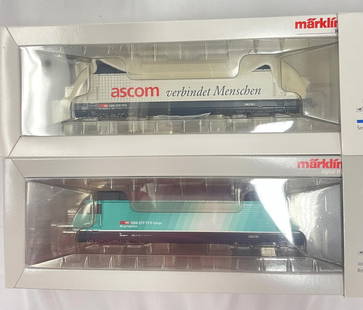 2 Marklin HO Serie 460 Swiss Electrics: Includes a digital 39603 SBB CFF Cargo; 34617 Ascom. They show light use with boxes.