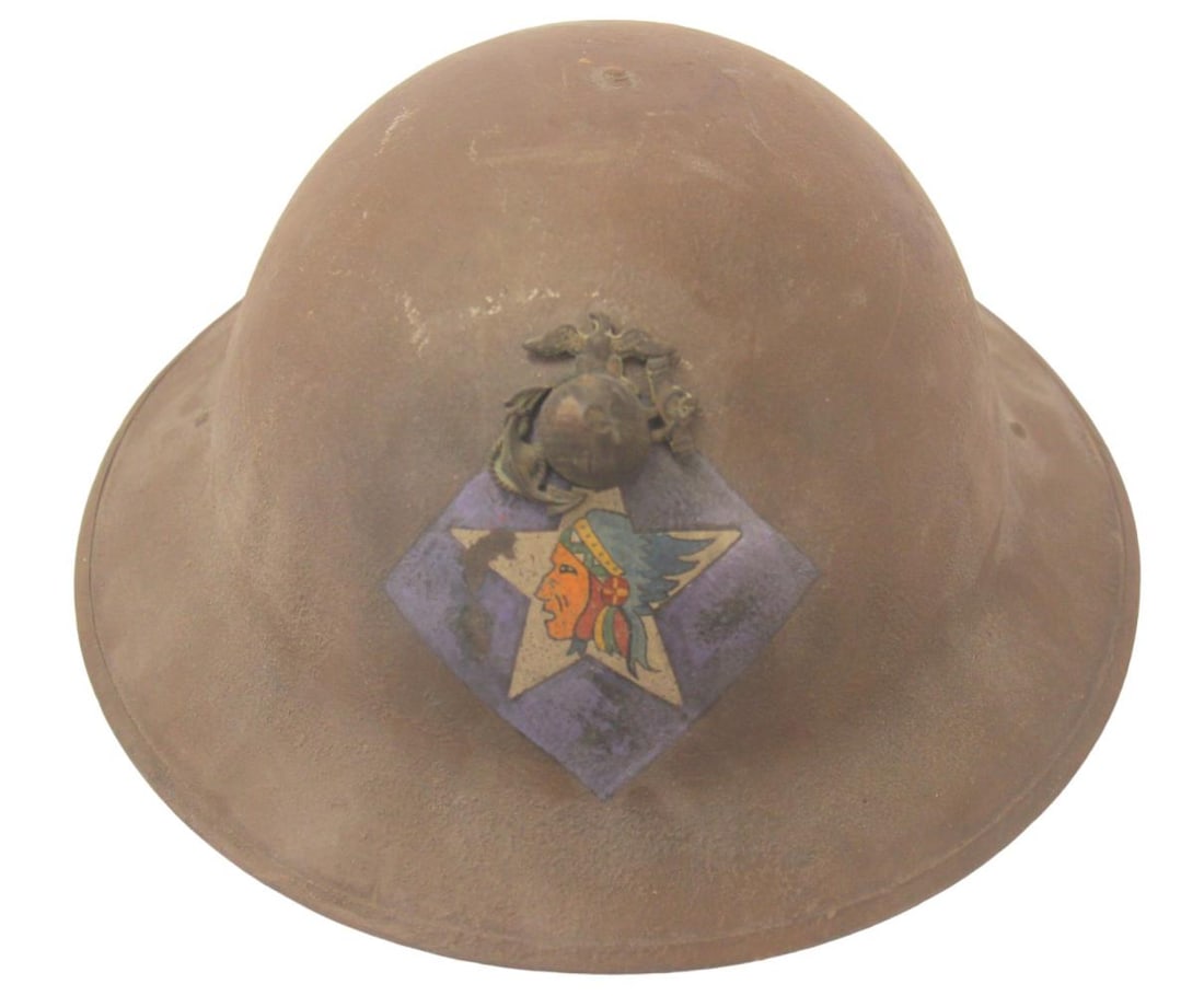 WWI USMC 2nd Division Hand Painted Helmet (1 of 6)