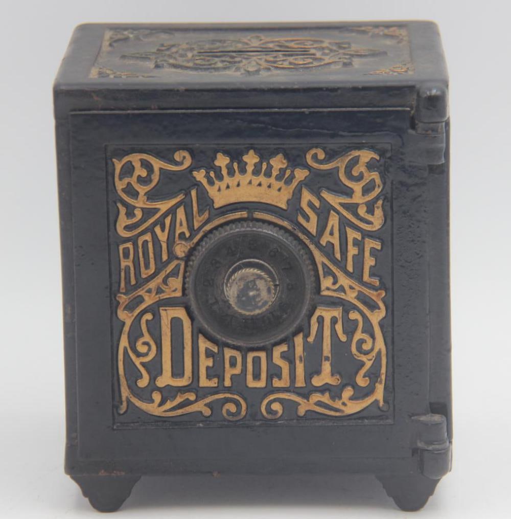 Cast Iron "Royal Safe Deposit" Safe Bank (1 of 5)