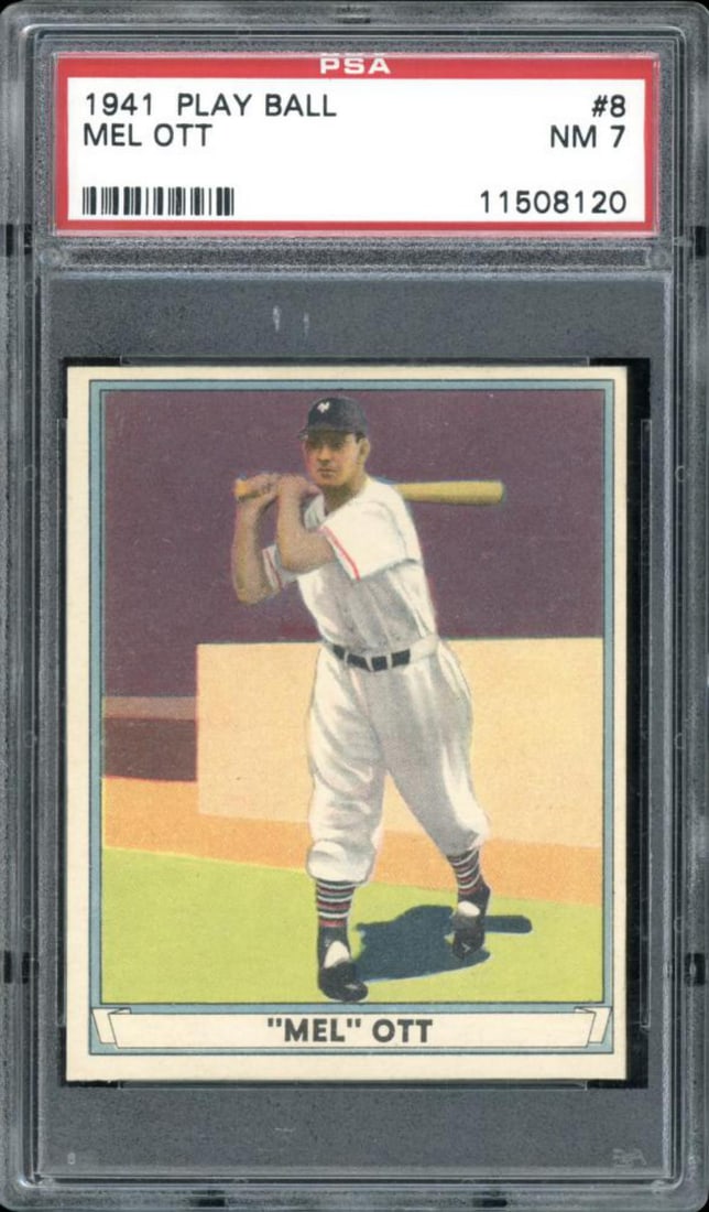 1941 Play Ball #8 Mel Ott - PSA NM 7 (1 of 2)