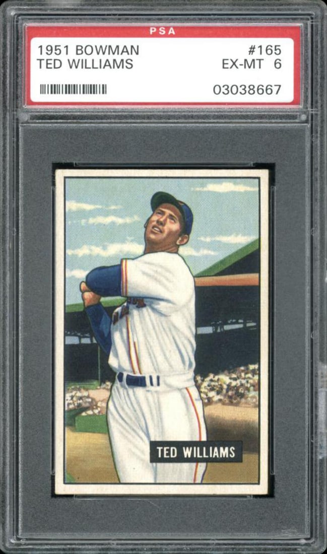 1951 Bowman #165 Ted Williams - PSA EX-MT 6 (1 of 2)