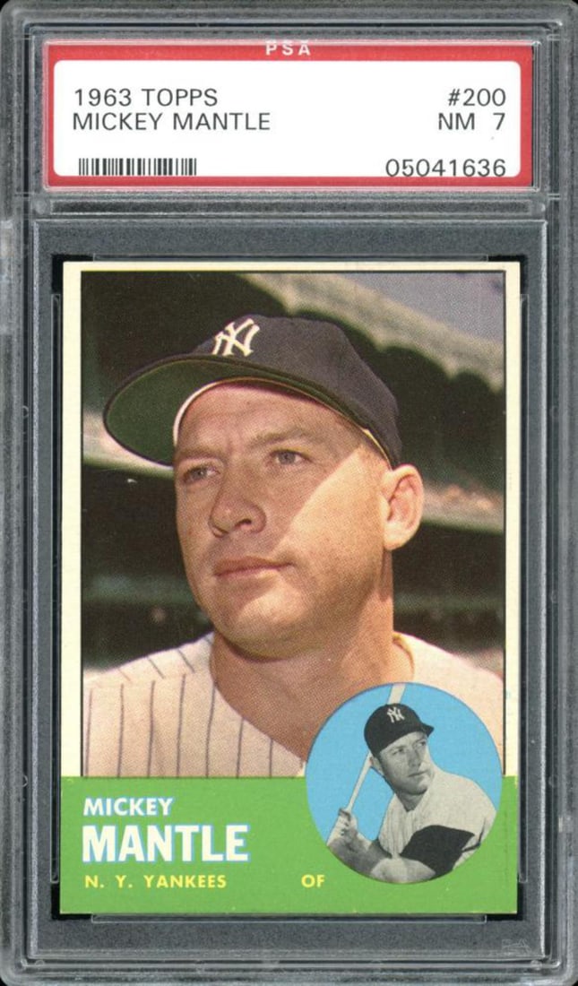 1963 Topps #200 Mickey Mantle PSA NM 7 (1 of 2)