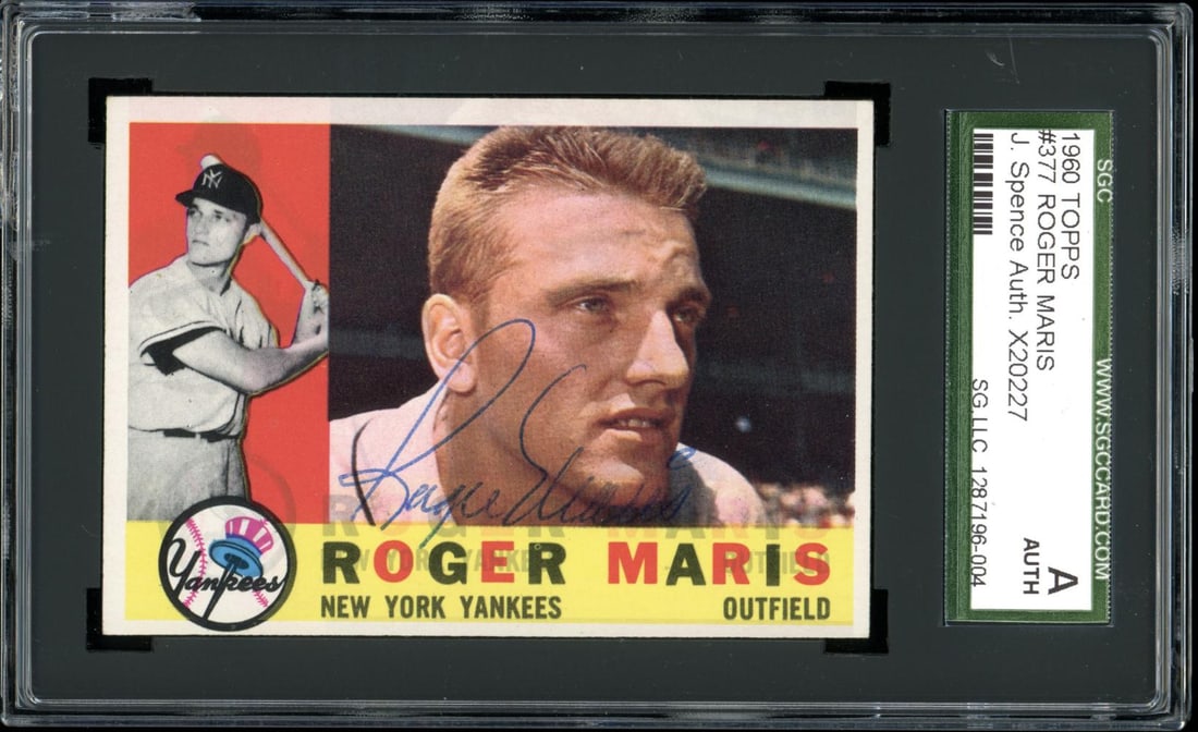 1960 Topps #377 Roger Maris Signed (1 of 2)