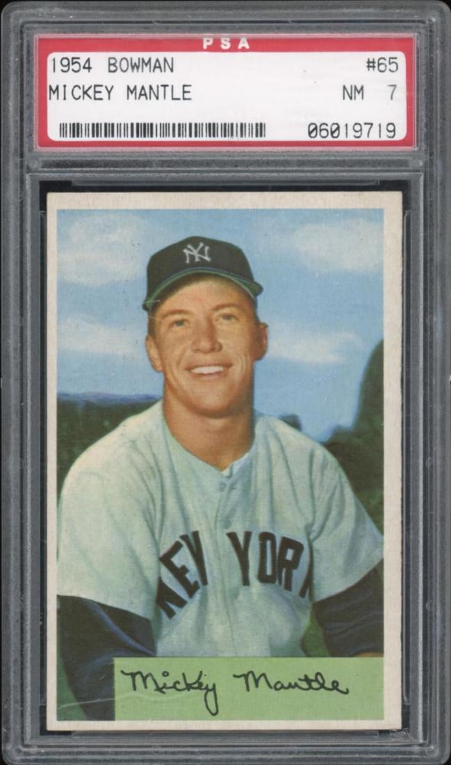 1954 Bowman Mickey Mantle #65 PSA 7 (1 of 2)