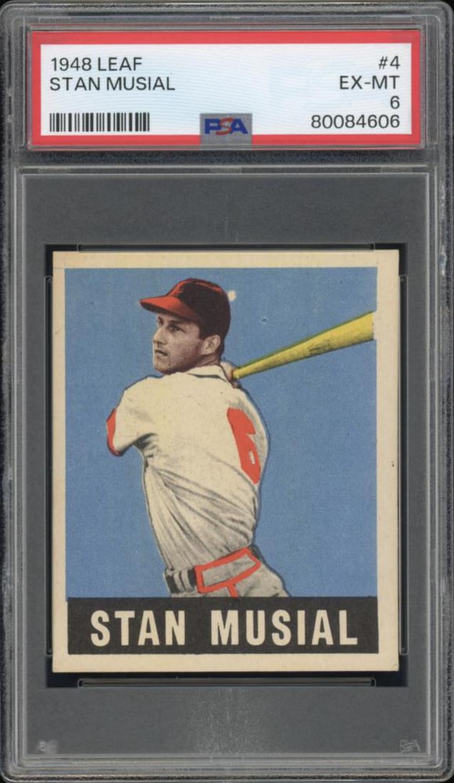 1948 Leaf #4 Stan Musial PSA EX-MT  6 (1 of 2)
