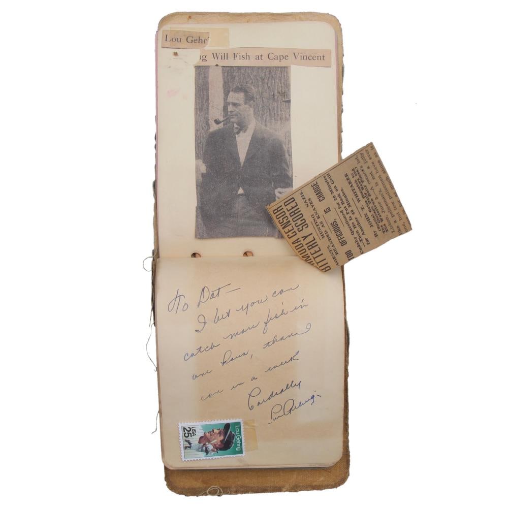 Lou Gehrig Signed Autograph Book with Fishing Note (1 of 5)