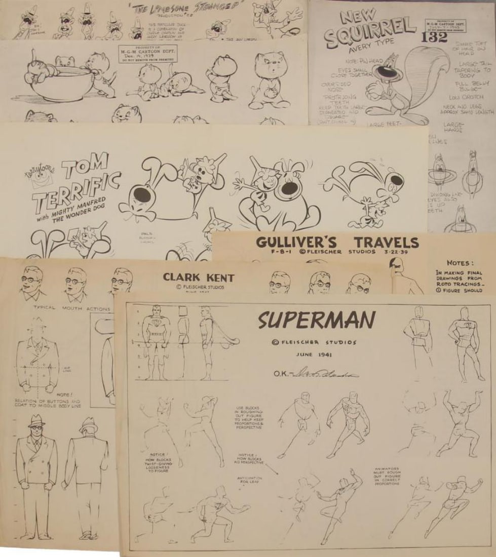Animation Model Sheets Lot of 30+ (1 of 6)