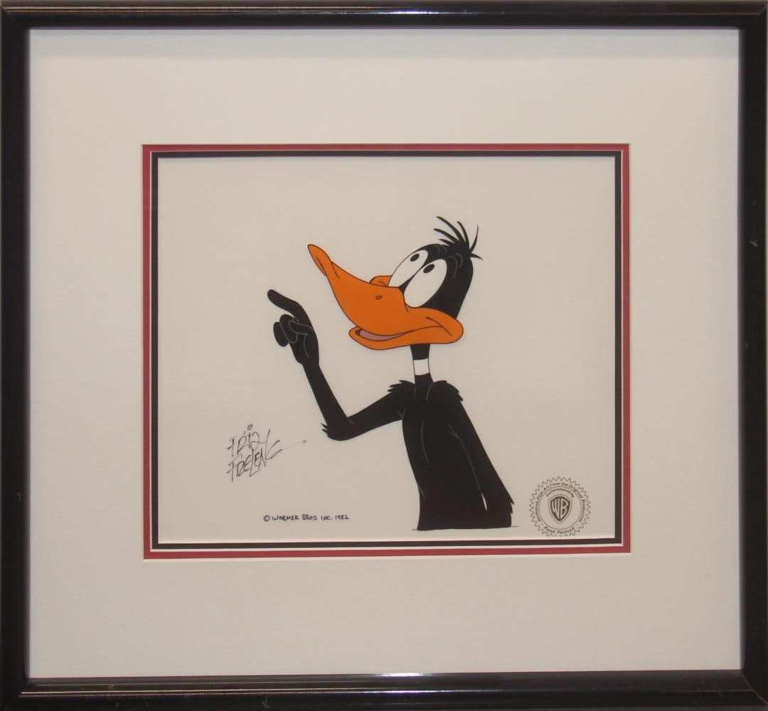 Friz Freleng Signed Daffy Duck Production Cel (1 of 3)