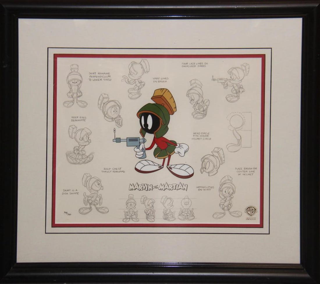 Marvin the Martian Model Sheet, Ltd Ed Painted Cel (1 of 3)