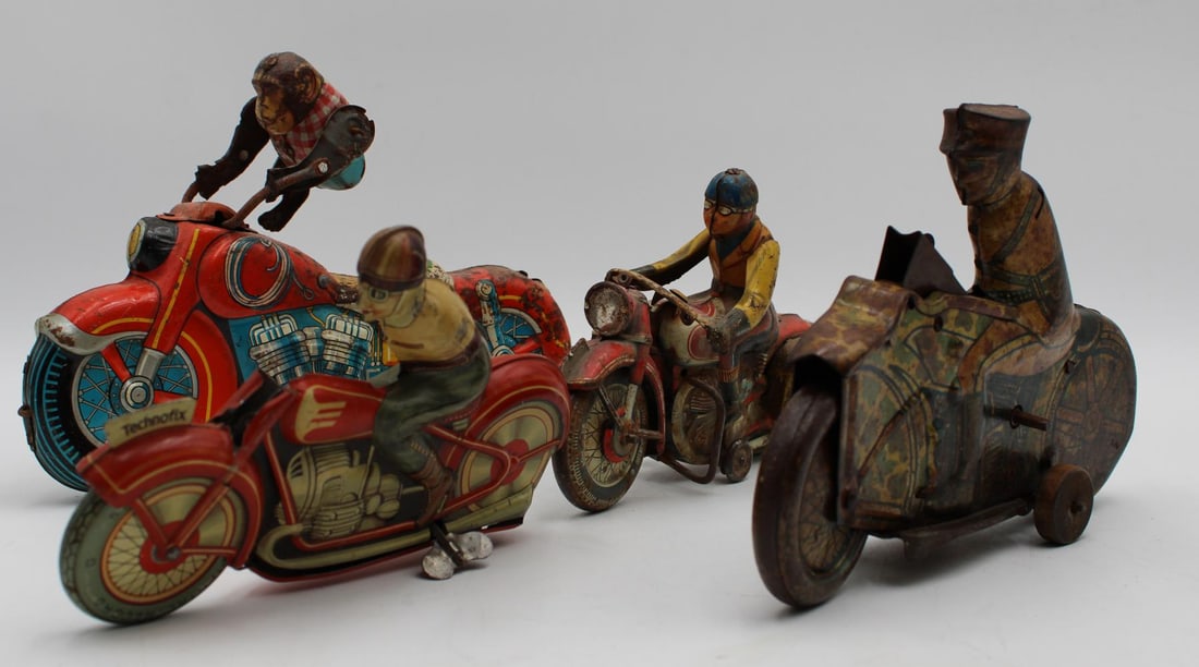 (7) Tin Litho Motorcycles (1 of 10)