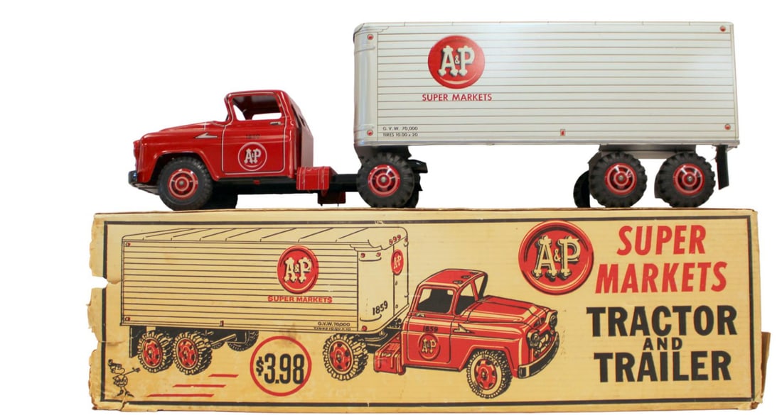 Boxed Marx A&P Supermarket Tractor and Trailer (1 of 8)