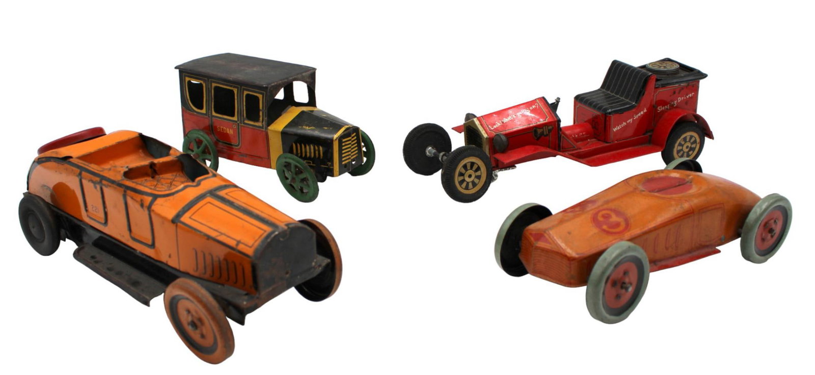 (4) Piece Tin Litho Assorted Vehicle Lot (1 of 2)