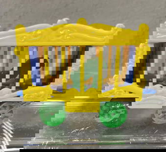 Scarce Color American Flyer Circus Cage: S Gauge. 1st we have seen with a green baboon! Cage is intact, showing light use. WOW!