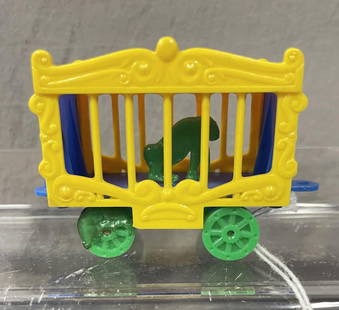 Scarce Color American Flyer Circus Cage: S Gauge. 1st we have seen with a green baboon! Cage is intact, showing light use. WOW!