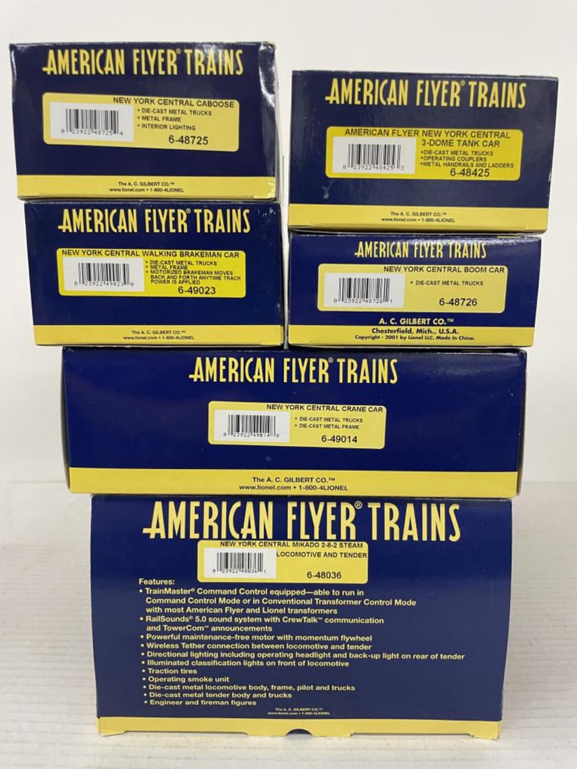 6pc American Flyer Lionel NYC Steam Freight (1 of 3)