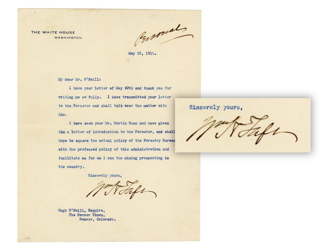 William Howard Taft Typed Letter Signed (1 of 3)