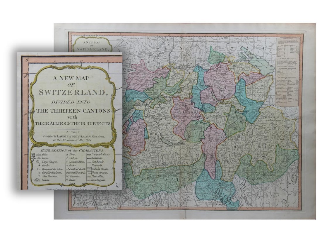 Laurie & Whittle 1794 Map of Switzerland (1 of 3)