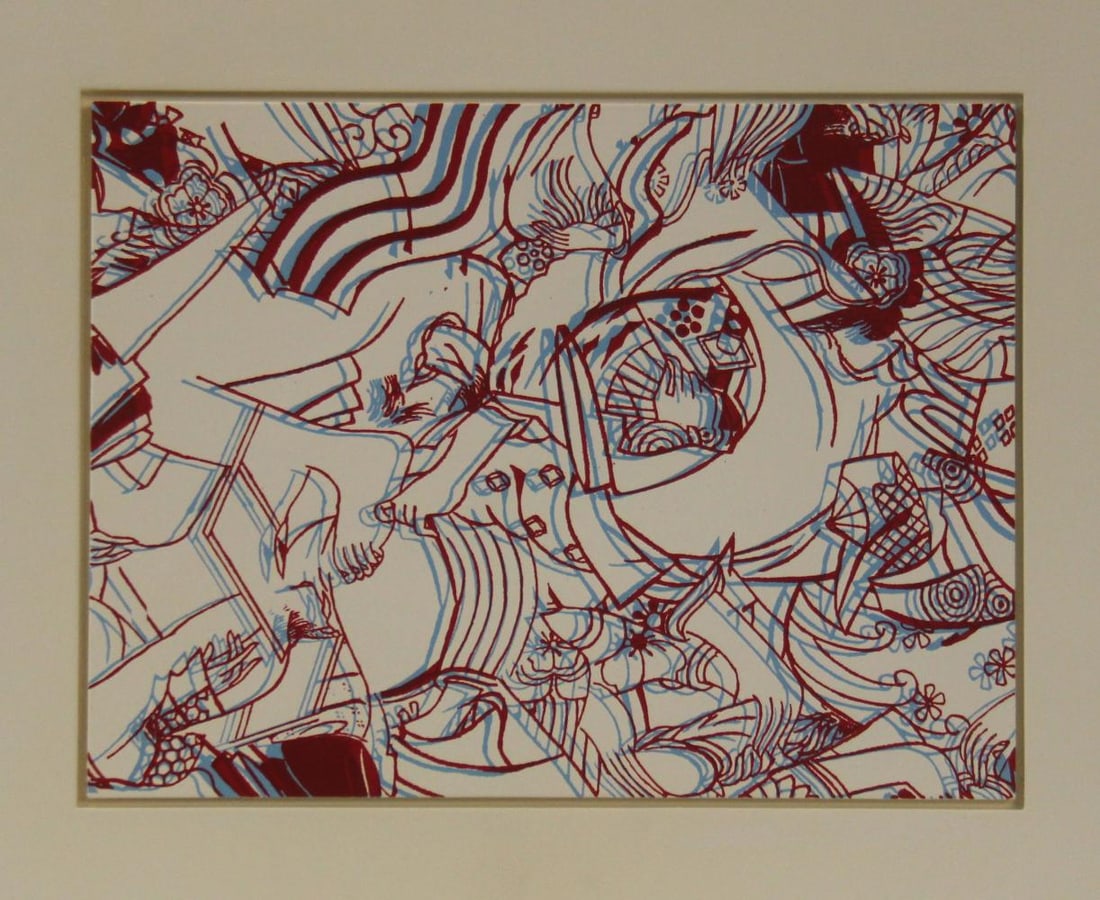 Carl Fudge (British, Born 1962) Acrylic on Board: Abstract composition not dated. Two sided Acrylic on board 15 x 20". Signed on the verso "Charles Fudge". This lot is being offered on behalf of the New York County Public Administrators office from t