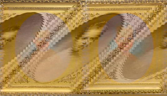 James Hamilton Shegogue, Pair of O/C Portraits: Offered are a pair of oil on canvas portrait paintings by James Hamilton Shegogue. Each portrait depicts a young girl. One of the paintings is signed and dated 1947 lower right. Sight seen on each is