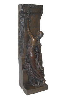 Henri Michel Antoine Chapu. Bronze: Bronze figure of 'La Jeunesse'. Signed and dated 1891. 37" tall.