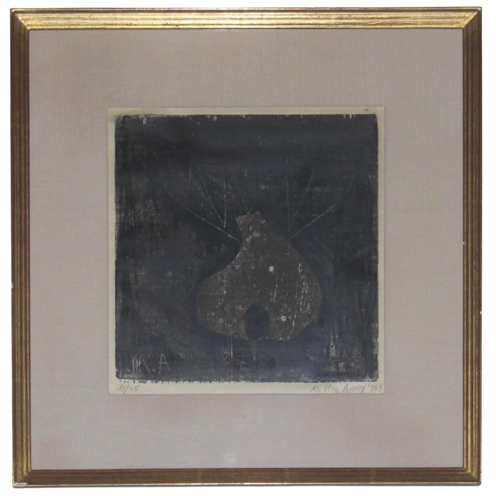 Milton Avery Signed Woodcut, "Fantail Pigeon" (1 of 2)