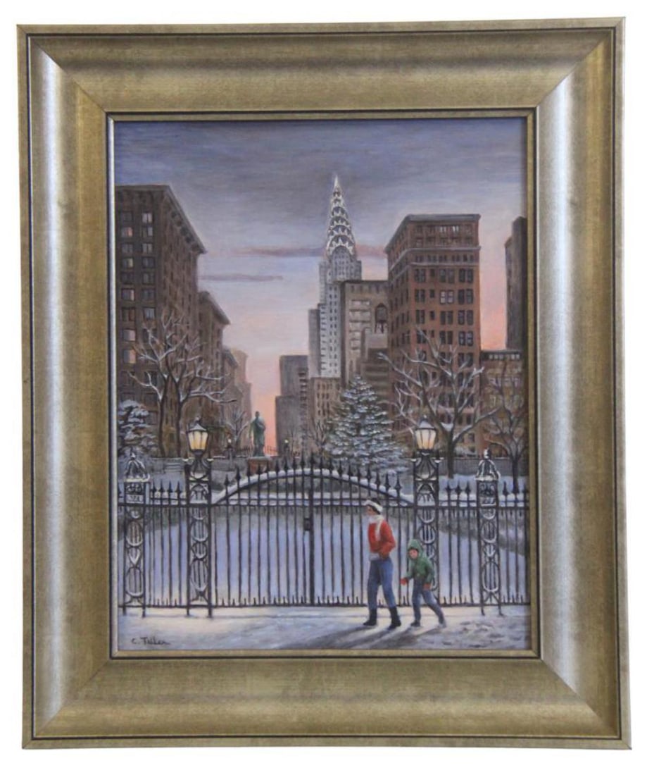 Oil on Panel, Carole Teller, "Gramercy Park" (1 of 3)