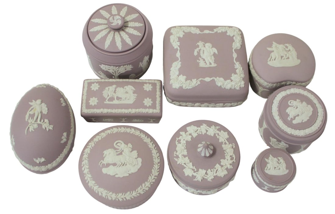 9pc Wedgwood Lilac Jasperware Lot (1 of 14)