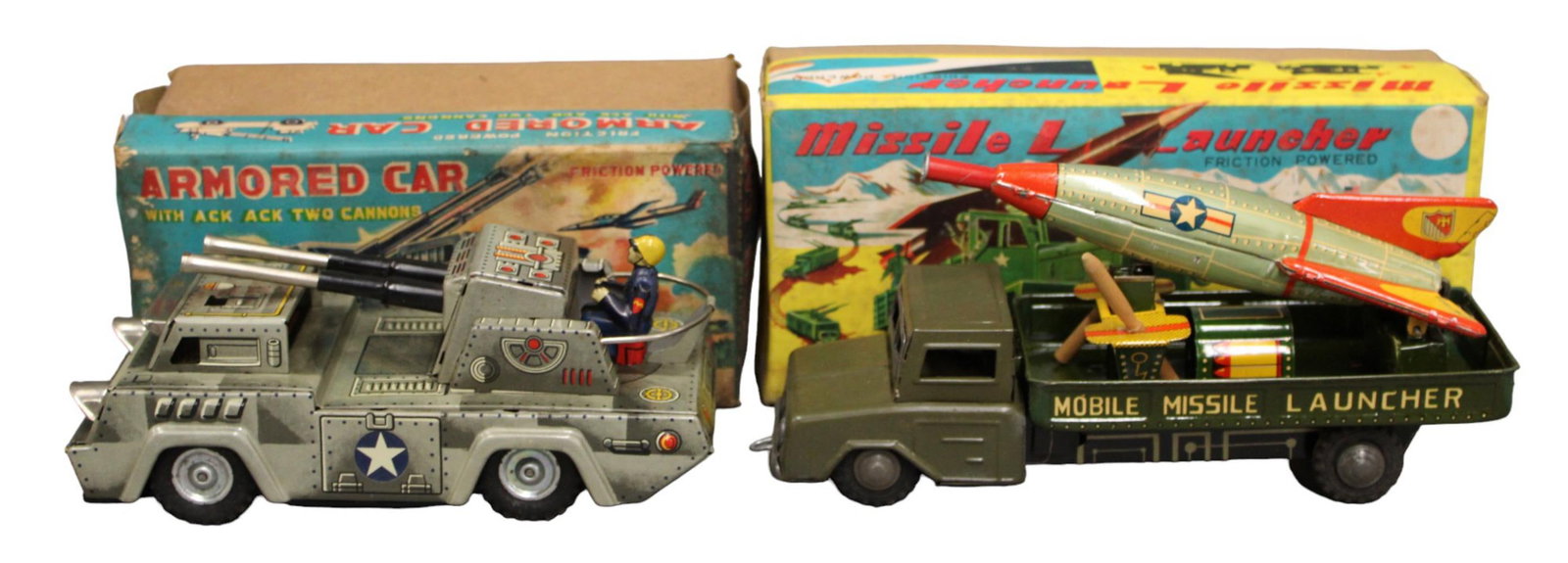 (2) Boxed Tin Friction Powered Toys, Japan (1 of 11)
