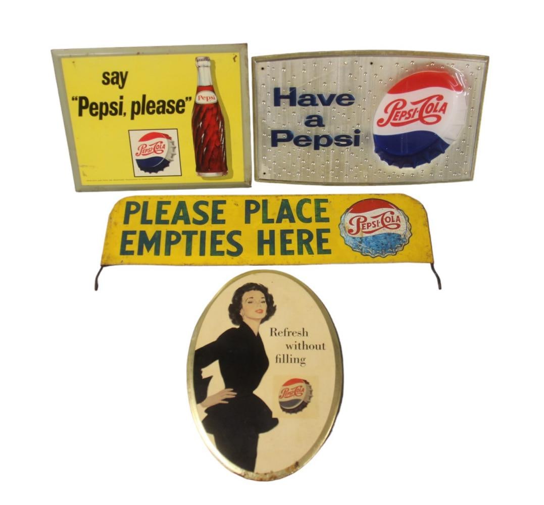 (4) Vintage Pepsi Cola Advertising Signs (1 of 7)