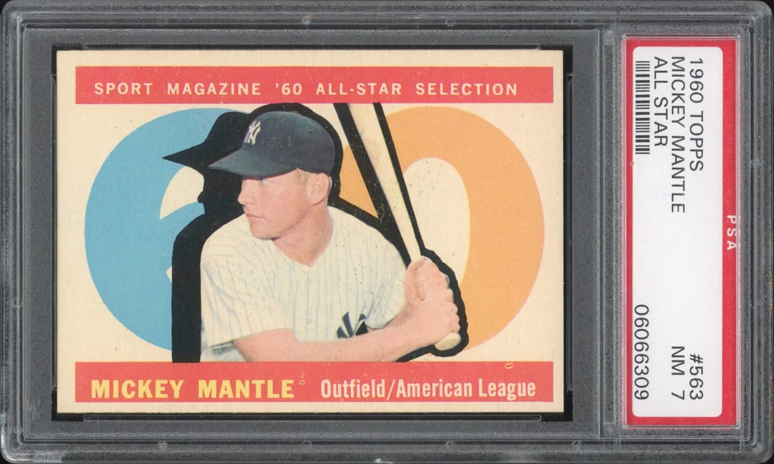 1960 Topps #563 Mickey Mantle ?All-Star? PSA NM 7 (1 of 2)
