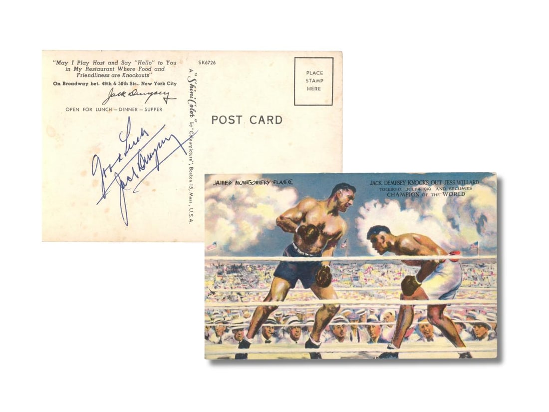 Jack Dempsey Signed Postcard (1 of 3)