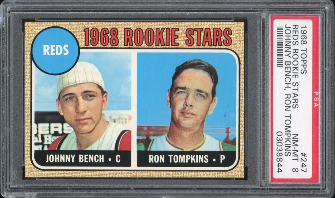 1968 Topps #247 Reds Rookies (Bench) PSA NM-MT 8 (1 of 2)