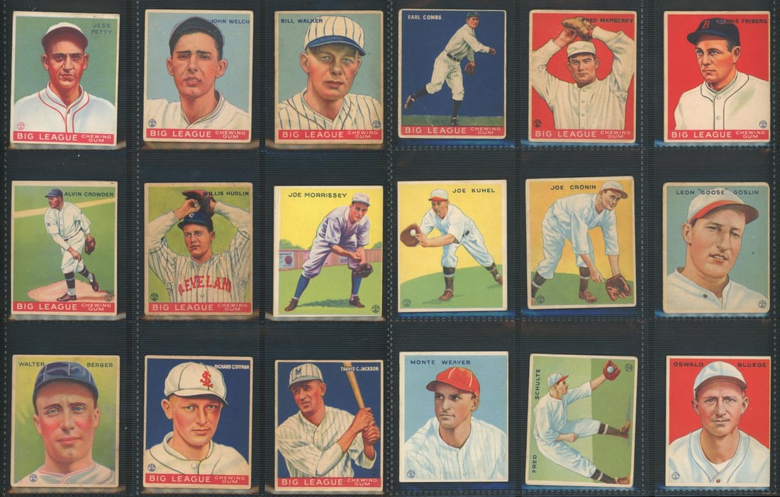 (137) 1933 Goudey Big League Baseball Cards (1 of 16)