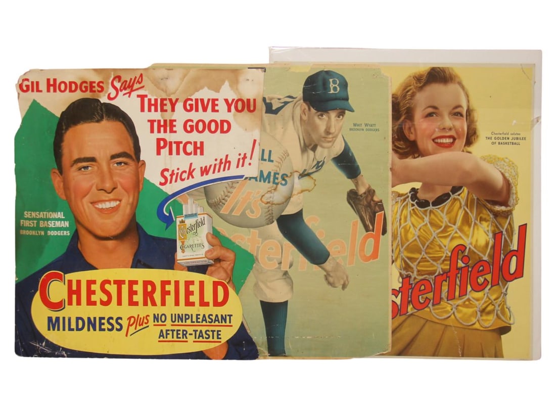 (3) Chesterfield Cigarettes Sports Advertisements (1 of 4)