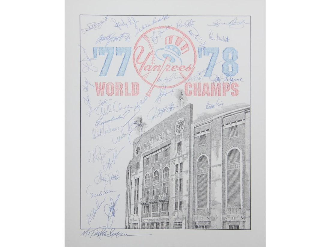Yankees Multi Signed Print, Murray Tinkelman (1 of 2)