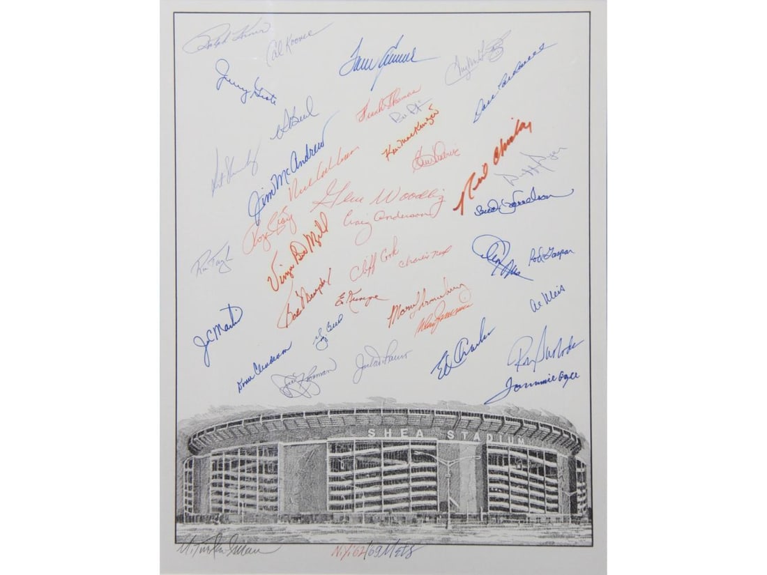 Mets Multi Signed Print, Murray Tinkelman (1 of 2)