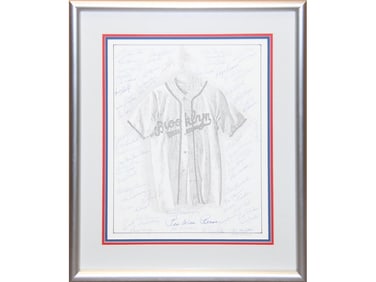 Dodgers Multi Signed Print, Murray Tinkelman