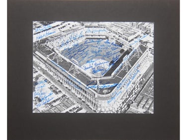 Brooklyn Dodgers Multi Signed Ebbets Field Print