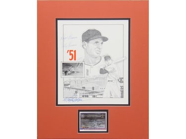 Ralph Branca & Bobby Thomson Signed Print