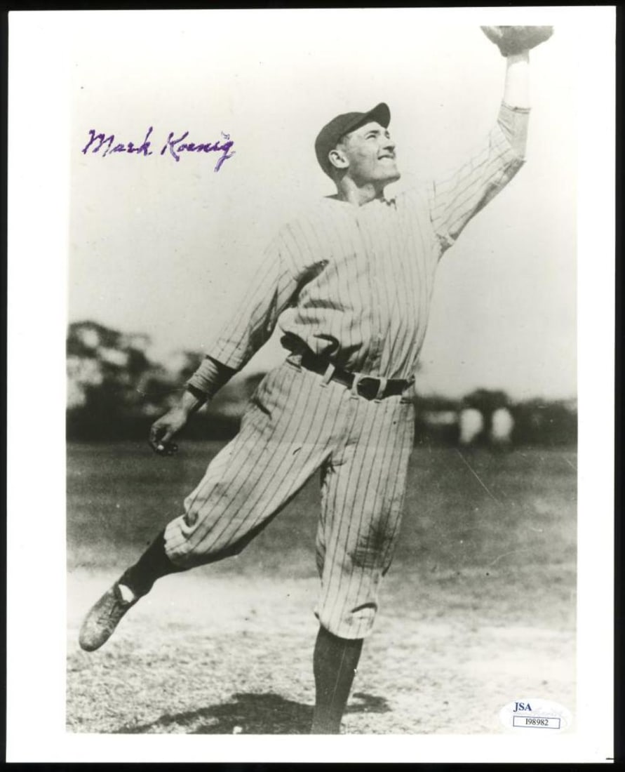 Mark Koenig Autographed Black & White Photo JSA (1 of 2)