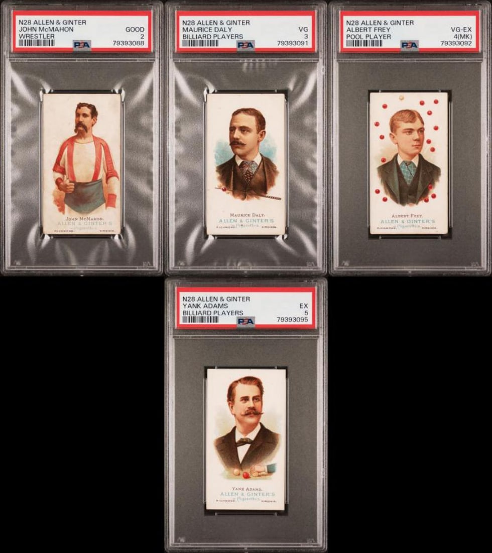 N28 Allen & Ginter (4) Pool & Billiard Players PSA (1 of 2)