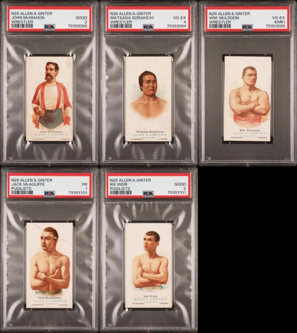 N28 Allen & Ginter (5) Pugilists/Wrestlers PSA (1 of 2)