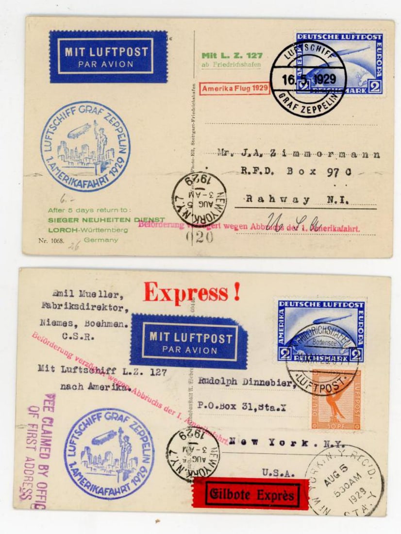 Lot of (5) German Zeppelin Cover. (1 of 2)
